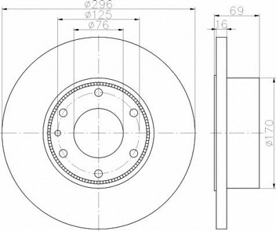 HELLA PAGID 8dd355115521 -  Тормозной диск